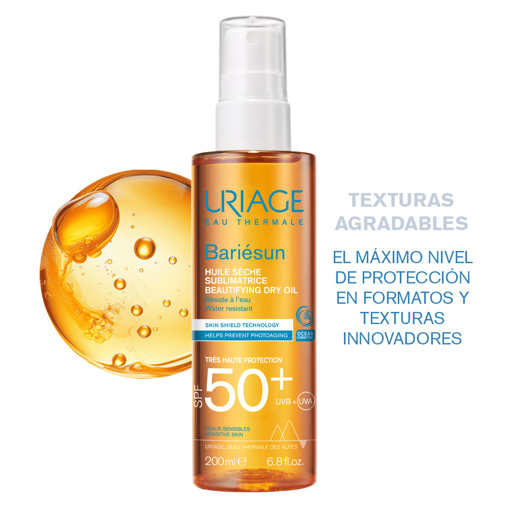 Kit Bariésun Aceite Seco Protector Solar en Spray X 200ml GRATIS Uriage Bariésun Stick Invisible X 18gr