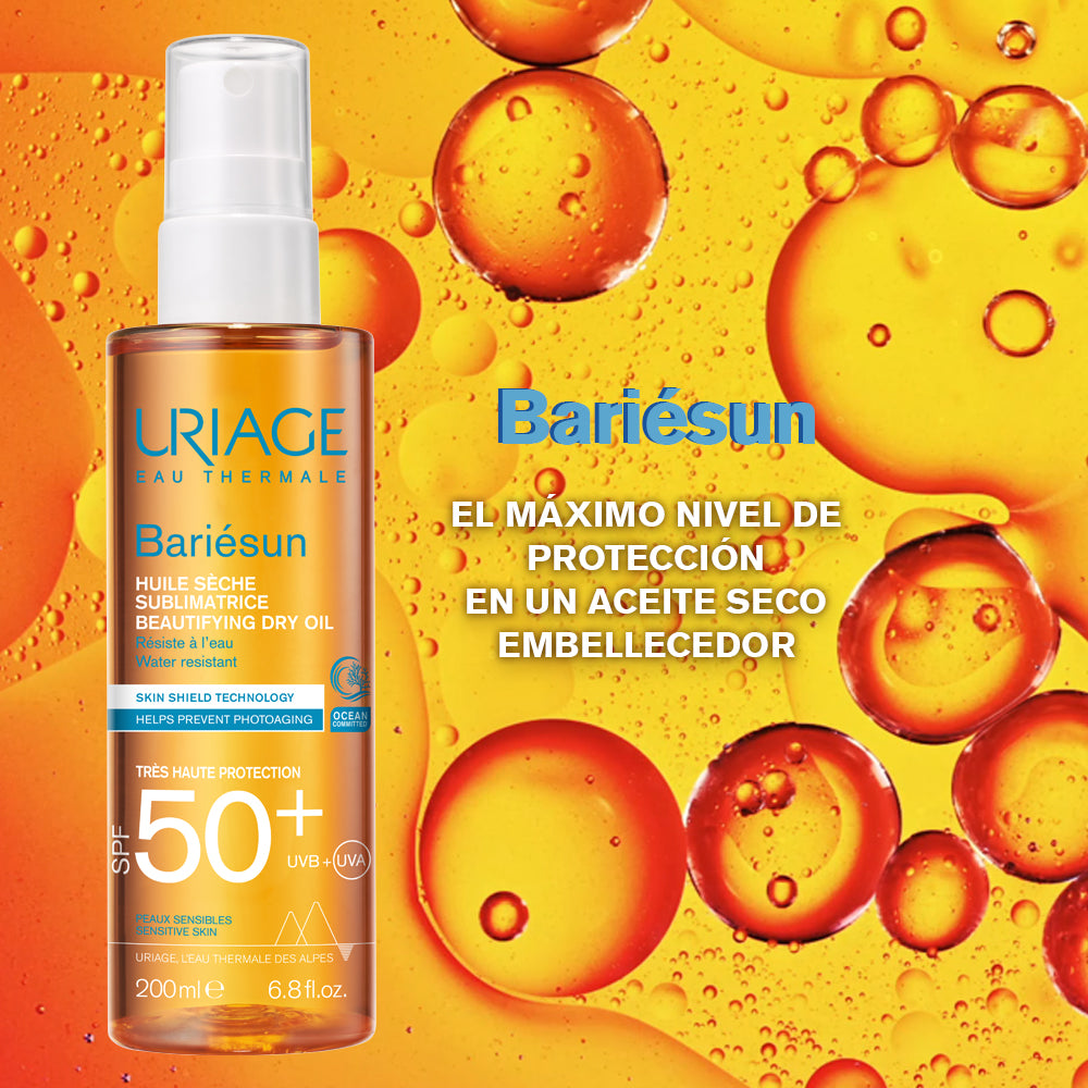 Kit Bariésun Aceite Seco Protector Solar en Spray X 200ml GRATIS Uriage Bariésun Stick Invisible X 18gr