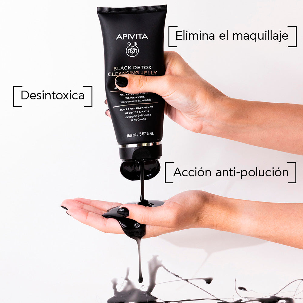 Kit BLACK HONEY Apivita Suero HA5 Honey Repair x 30ml GRATIS Black Detox Gel Limpiador X 150ml