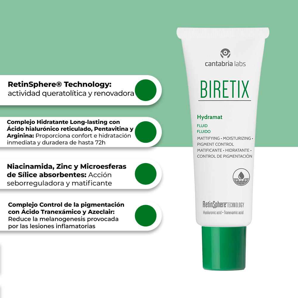 Kit MENOS IMPERFECCIONES Compra Biretix Hydramat GRATIS Biretix Focus Gel