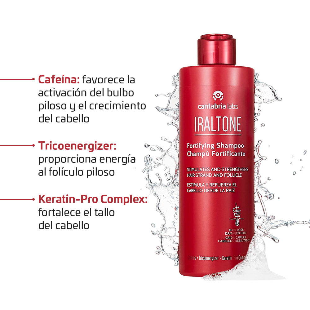 Kit CAPILAR Iraltone champu anticaída. Compra 400ml lleva 600ml.