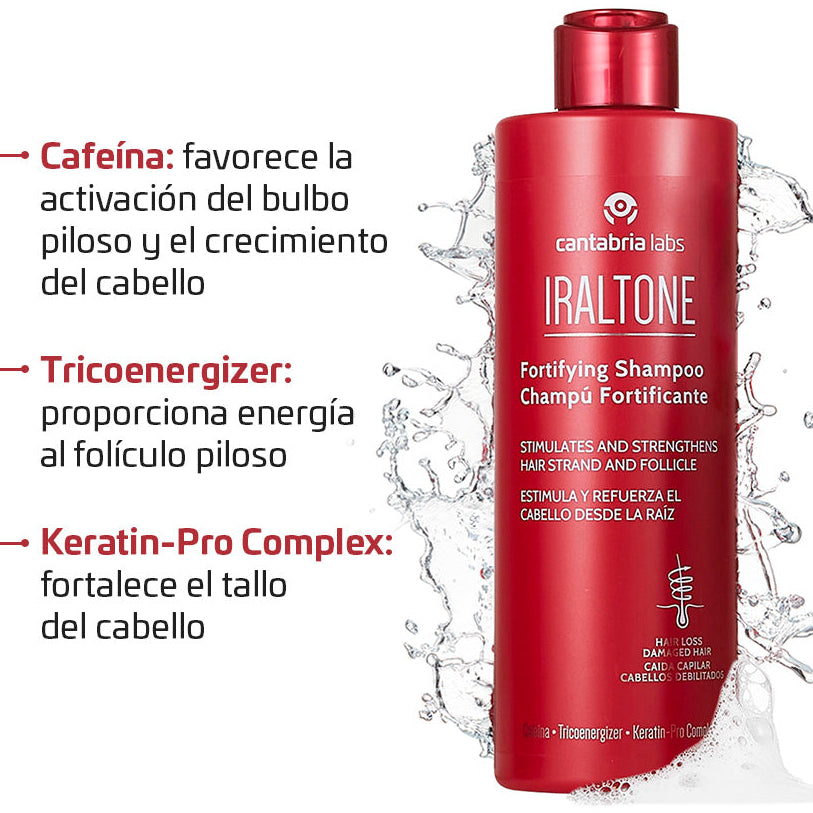 Iraltone champu fortificante x 400ml - Prevención caída - Pelo