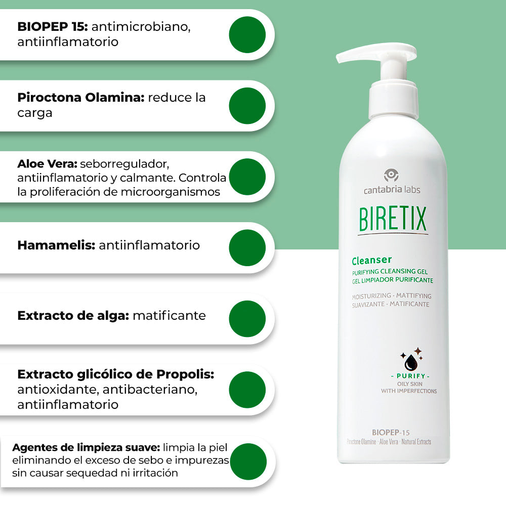 Biretix Gel Limpiador x 400ml - Anti imperfecciones