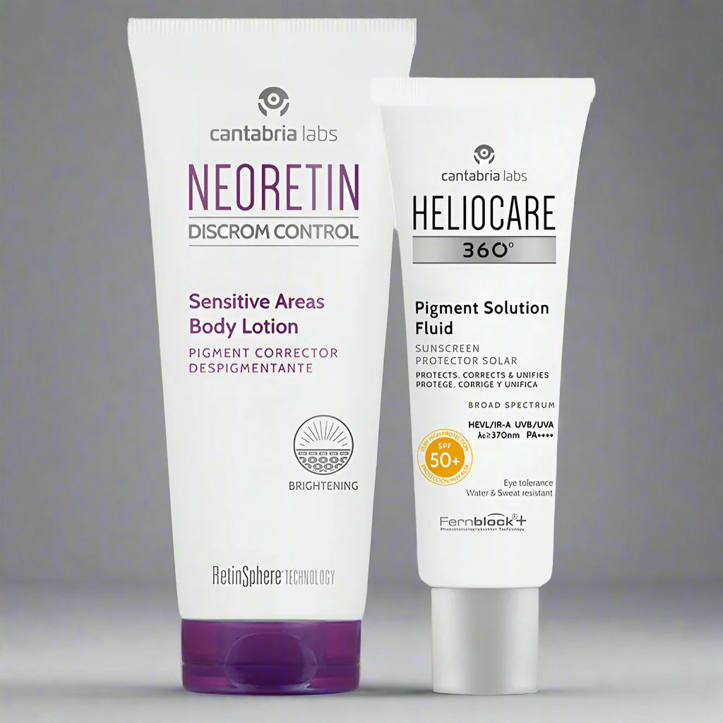 Kit DESPIGMENTANTE CARA/CUERPO compra Neoretin Áreas Sensibles GRATIS Heliocare Pigment Solution