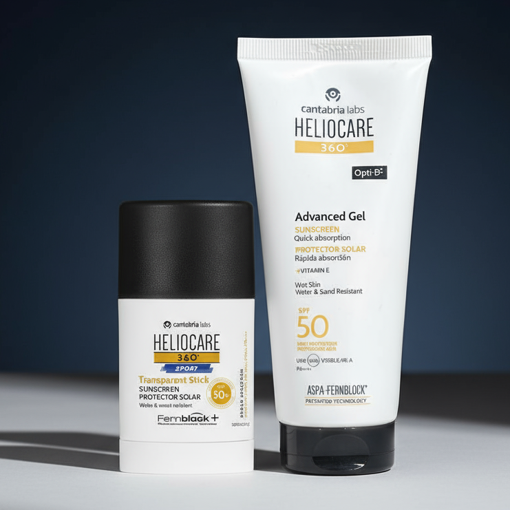 Kit PRO SPORT Heliocare 360° Stick Transparente x 25 gr GRATIS Heliocare 360° Advance Gel x 100ml