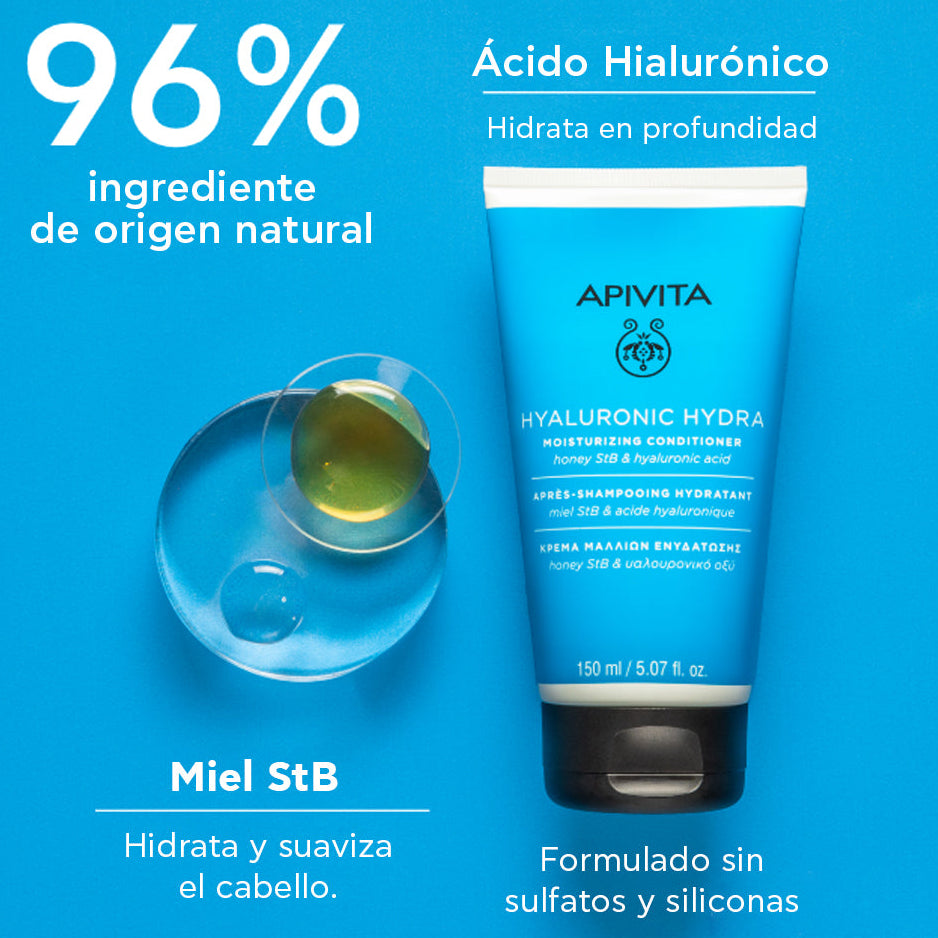 Kit Apivita Hyalu Hydra Shampoo - Cabello Fino X 250ml GRATIS Apivita Hyalu Hydra Acondicionador X 150 ml