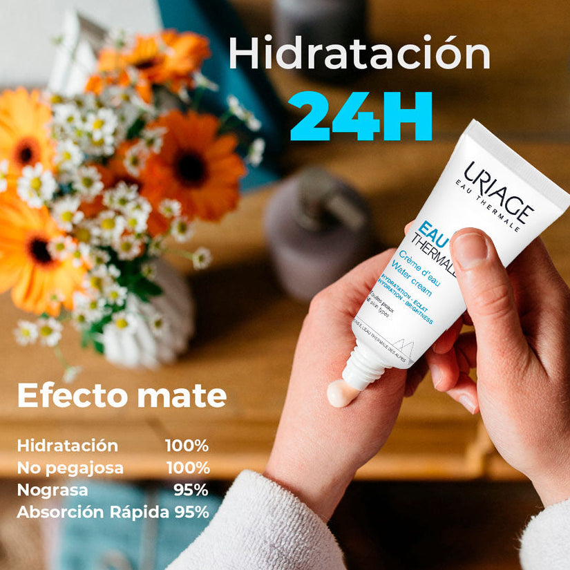 Kit HIDRATACION MAX Uriage Agua Suero Ácido Hialurónico al 1.5% GRATIS Uriage Agua Termal Crema Ligera x 15ml