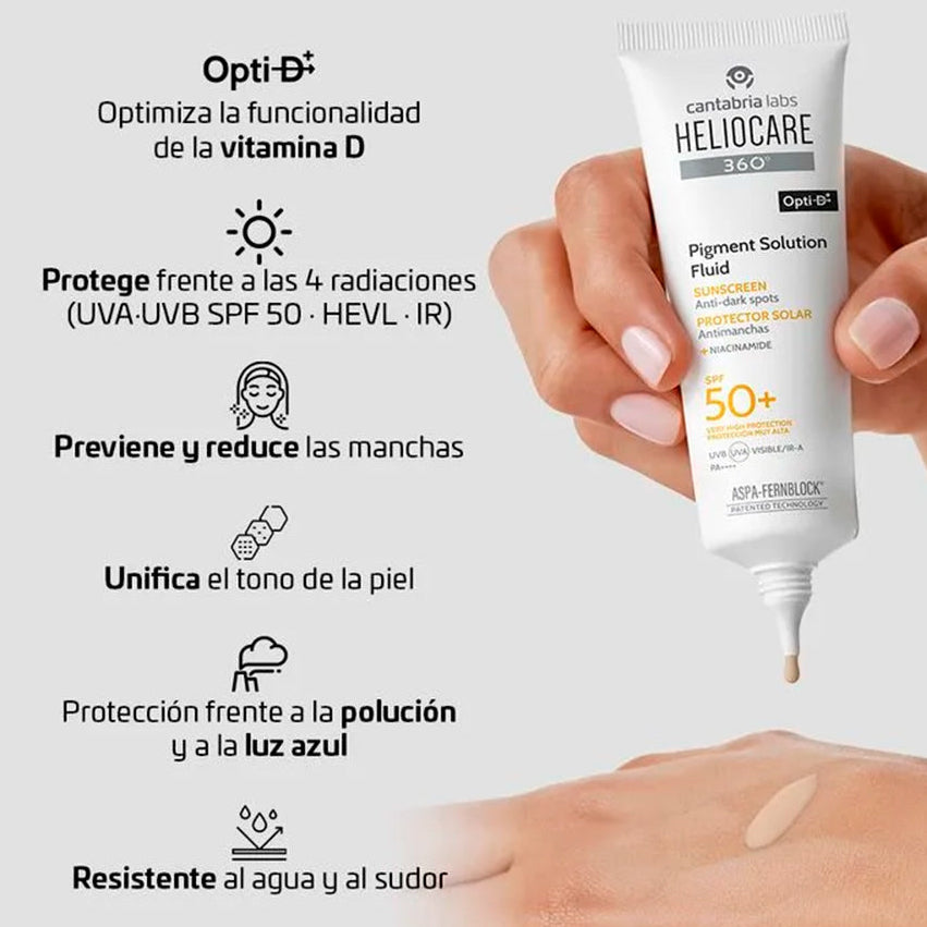 Kit MENOS MANCHAS Heliocare 360 Pigment Solution GRATIS Heliocare 360° Advanced Gel x 100ml