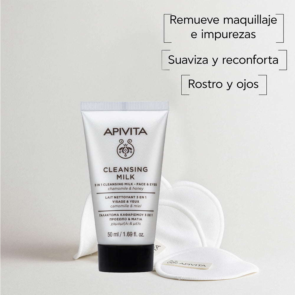 Apivita 3 en 1 Leche Limpiadora x 50ml