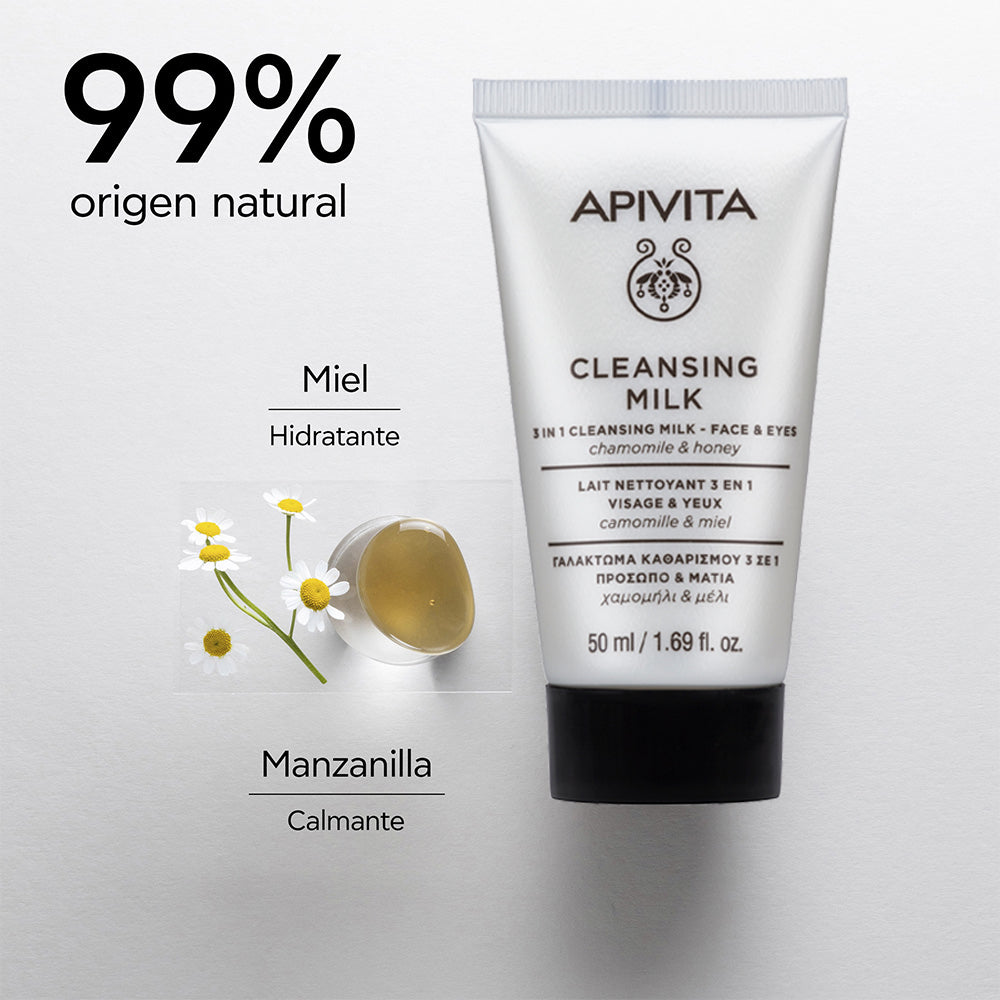 Apivita 3 en 1 Leche Limpiadora x 50ml