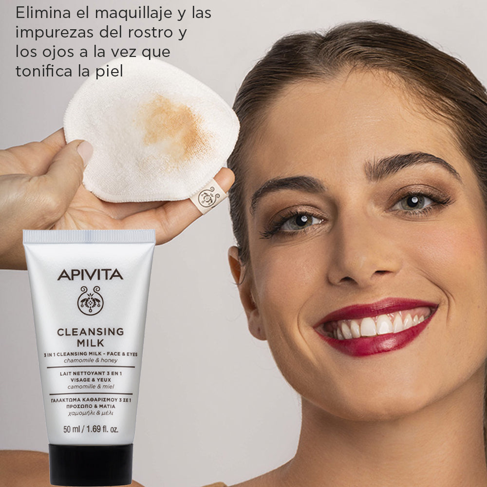 Apivita 3 en 1 Leche Limpiadora x 50ml