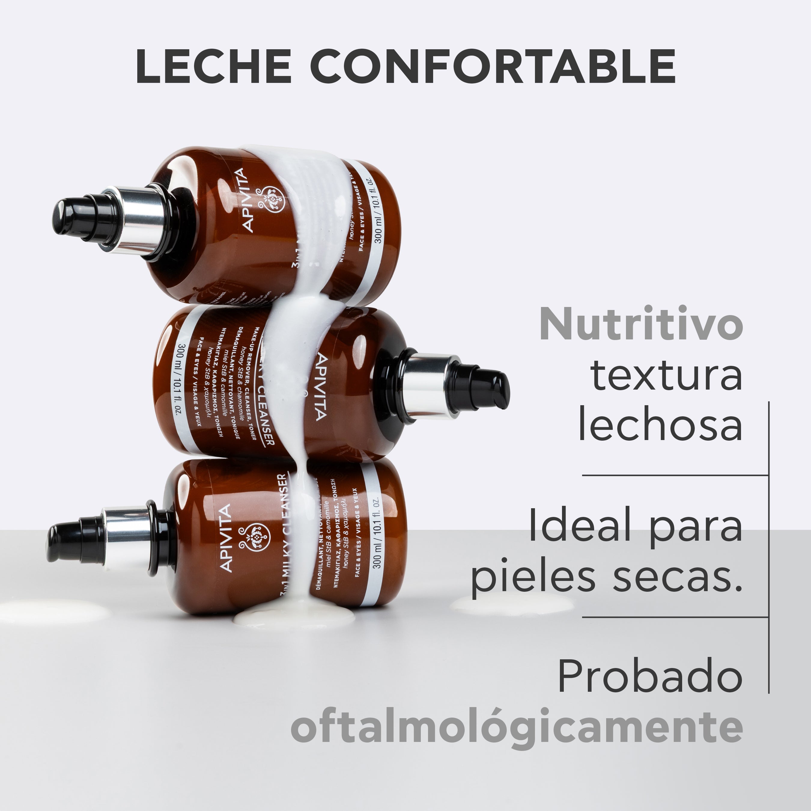 Apivita 3 en 1 Leche Limpiadora x 300 ml