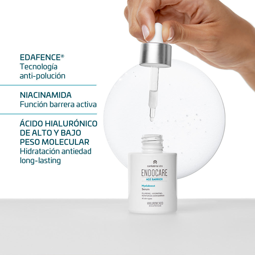 Kit HIDRATACIÓN, REPARACIÓN, PROTECCIÓN SOLAR Compra Age Barrier Hyaluboost Serum, Lleva GRATIS Heliocare Sensation