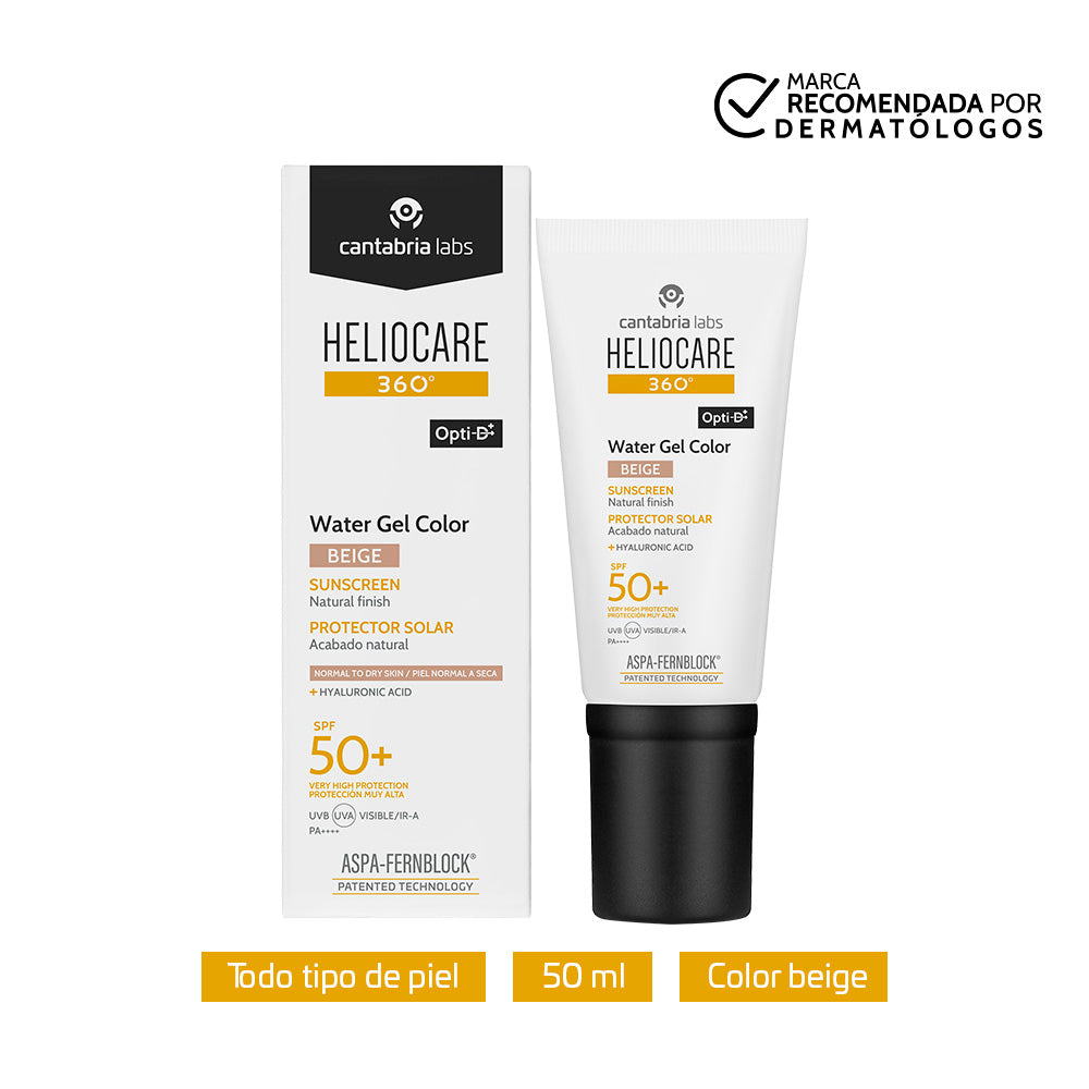 Heliocare 360° Water Gel Color Beige - Protector solar x 50ml
