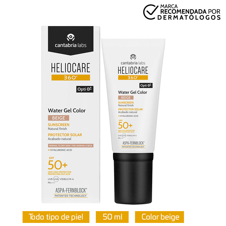 Heliocare 360° Water Gel Color Beige - Protector solar X 50ml