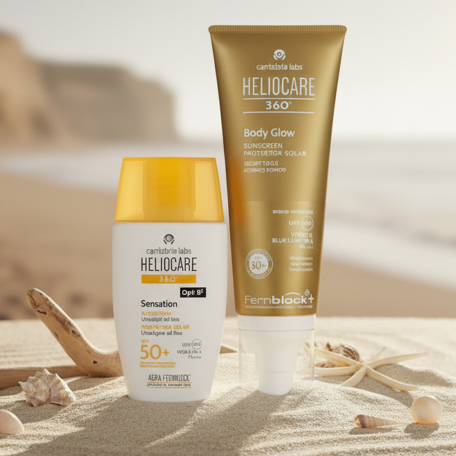 Kit ANTISOLAR GLOW compra Heliocare Sensation GRATIS Heliocare Body Glow 100ml