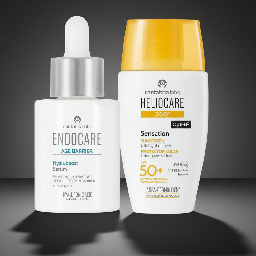 Kit WOW Age Barrier Hyaluboost Serum, GRATIS Heliocare Sensation