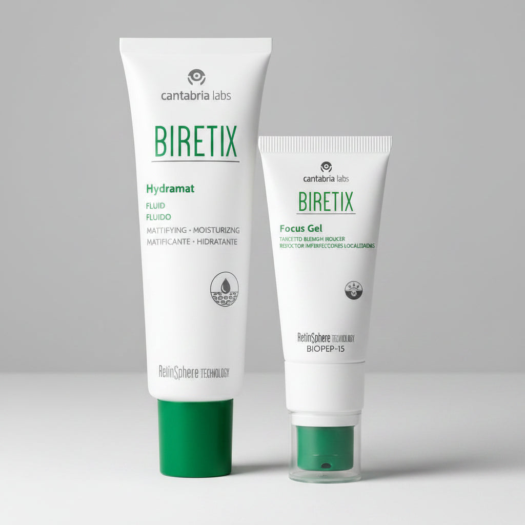 Kit MENOS IMPERFECCIONES Compra Biretix Hydramat GRATIS Biretix Focus Gel