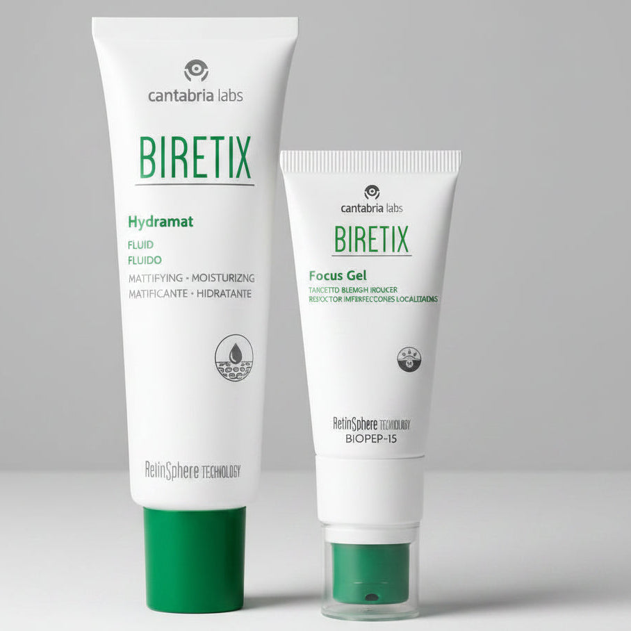 Kit MENOS IMPERFECCIONES Compra Biretix Hydramat GRATIS Biretix Focus Gel