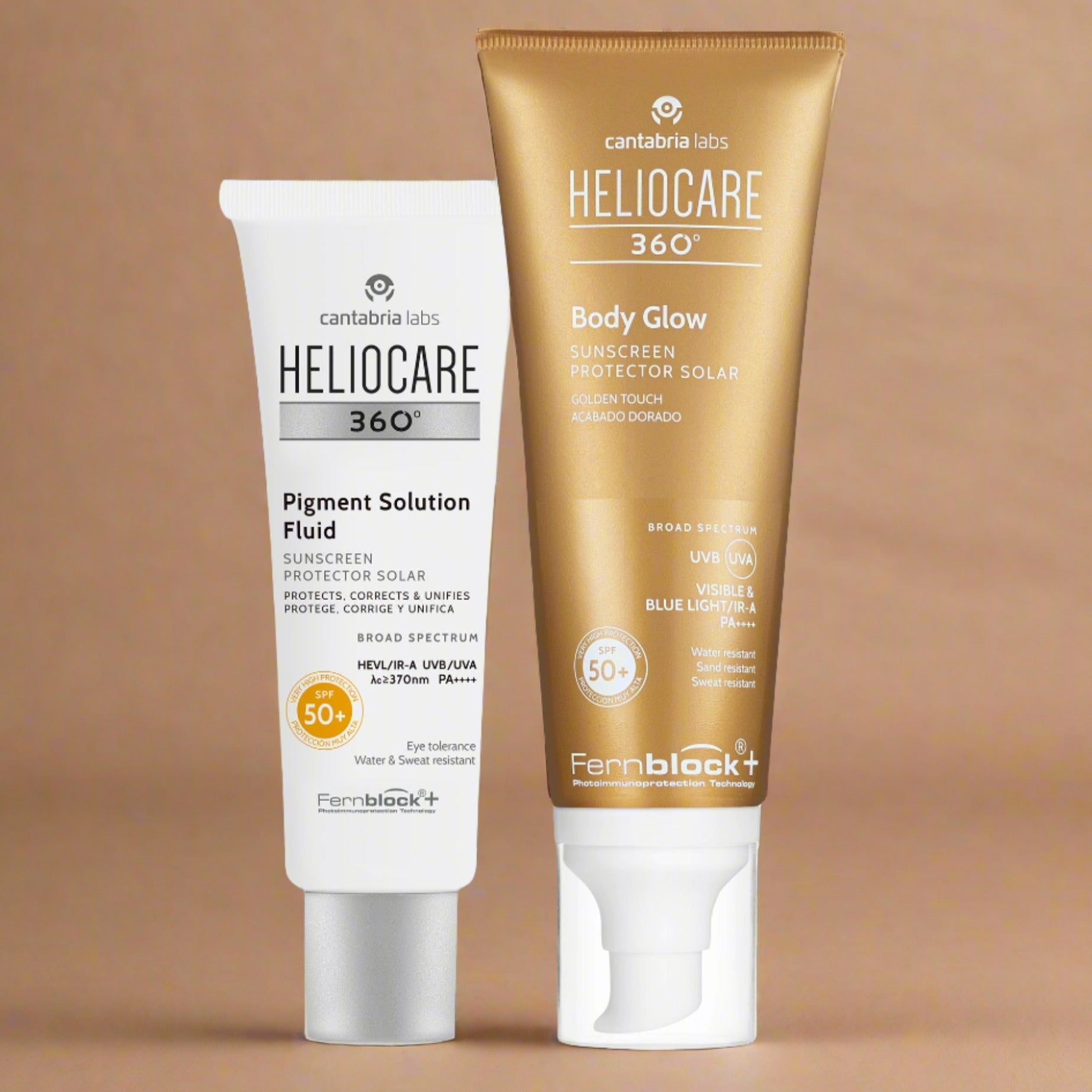 Kit WOW GLOW compra Heliocare Pigment Solution GRATIS Heliocare Body Glow