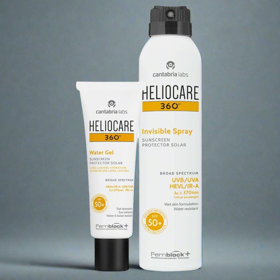 Kit DEPORTE CARA/CUERPO compra Heliocare Water Gel GRATIS Heliocare spray invisible corporal