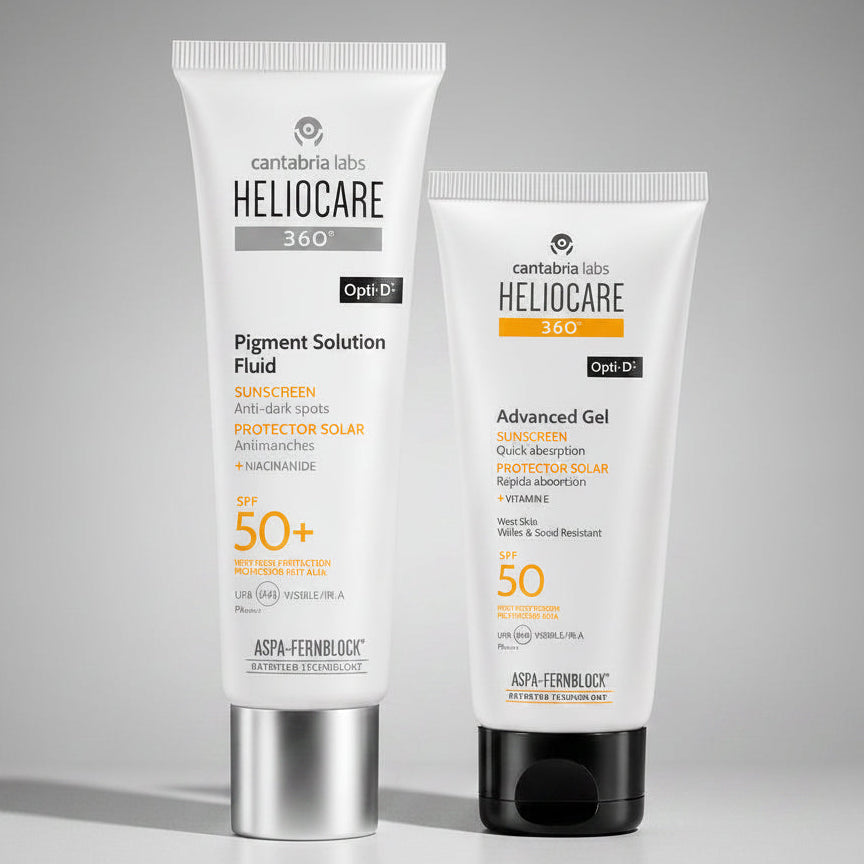 Kit MENOS MANCHAS Heliocare 360 Pigment Solution GRATIS Heliocare 360° Advanced Gel x 100ml