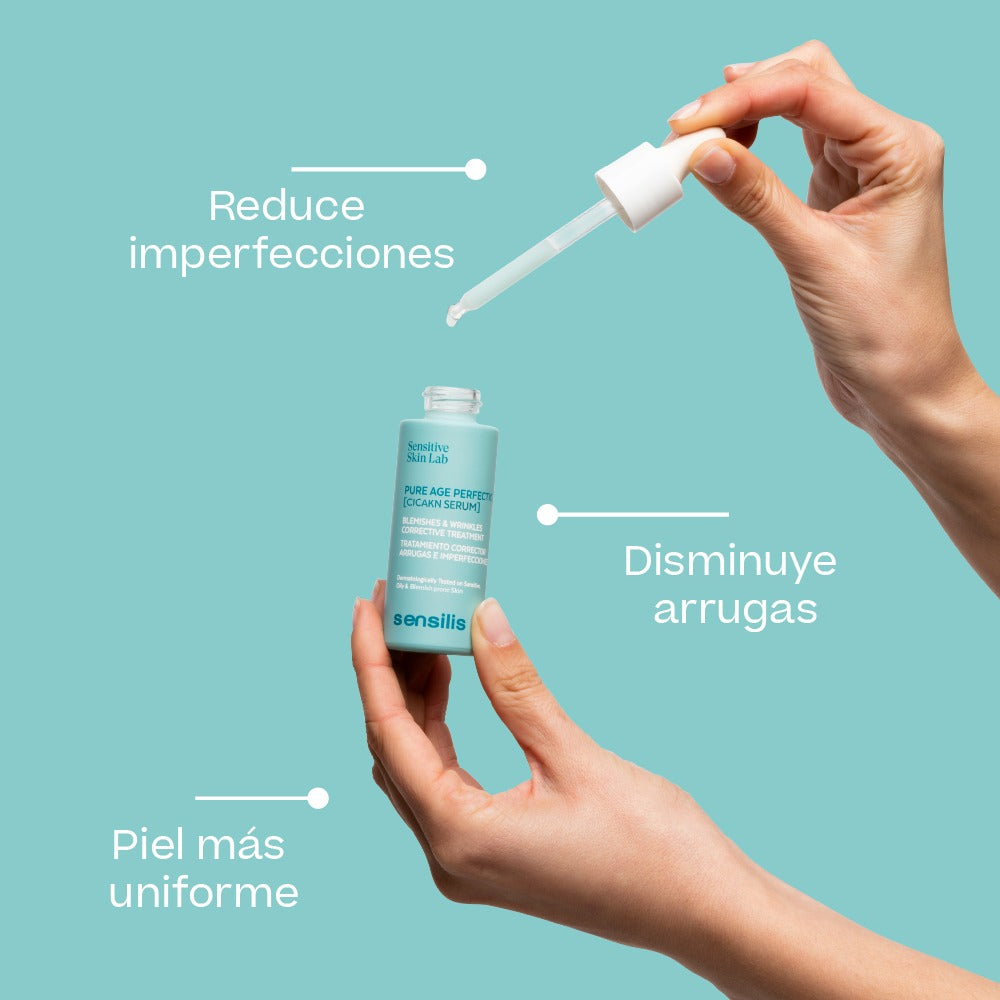 Kit ARRUGAS/IMPERFECCIONES compra Sensilis Pure Age Cicakn Serum GRATIS Photocorrection Pure Age Perfection