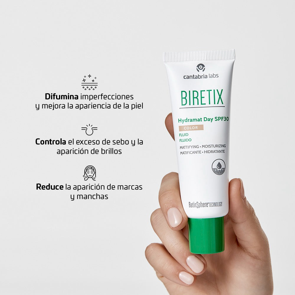 Biretix Hydramat Day Spf30 Color x 50ml - Anti Imperfecciones maquillaje