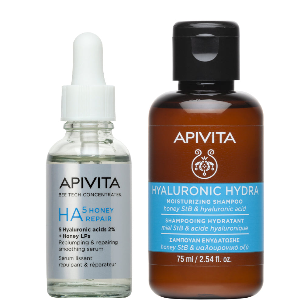 Kit Apivita Suero HA5 Honey Repair GRATIS Apivita Hyaluronic Hydra Shampoo x 75ml