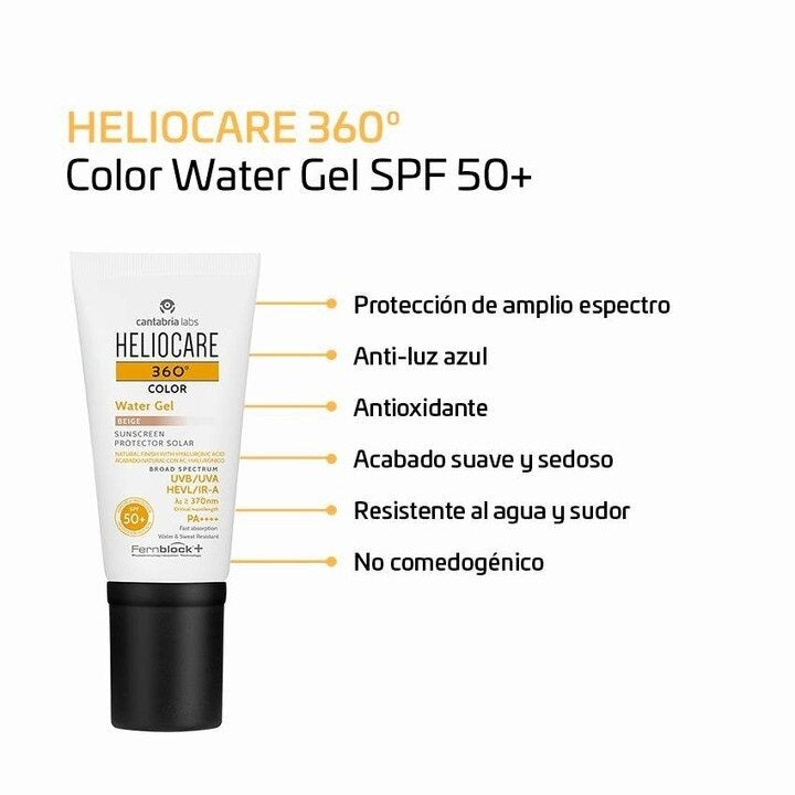 Heliocare 360° Water Gel Color Beige - Protector solar x 50ml