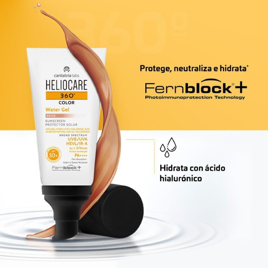 Heliocare 360° Water Gel Color Beige - Protector solar x 50ml