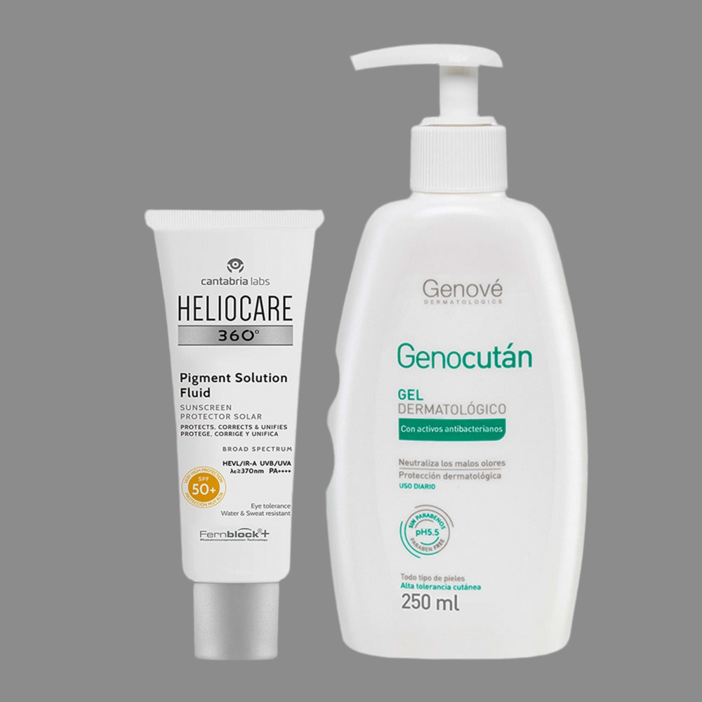 Kit ANTI MANCHAS LIMPIEZA 2x1 Heliocare Pigment solar GRATIS Genocutan