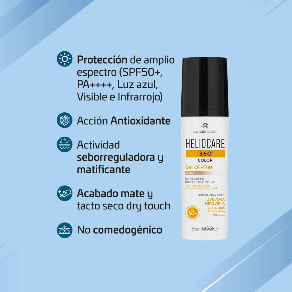 KIT 2x1 Heliocare 360° Toque Seco Beige GRATIS Endocare Hydractive x 400ml