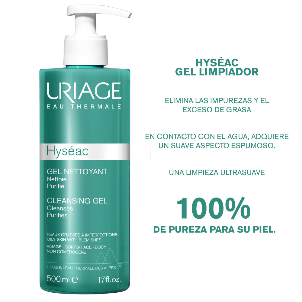 Uriage Hyséac Gel Limpiador x 500ml - Anti imperfecciones