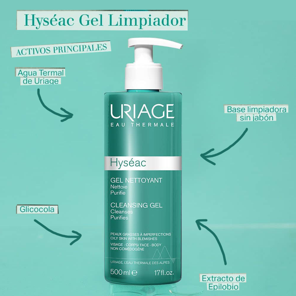 Uriage Hyséac Gel Limpiador x 500ml - Anti imperfecciones