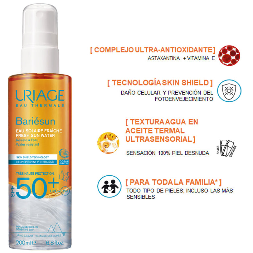 Uriage Bariésun spf50+ Agua Solar Refrescante Spray X 200ml