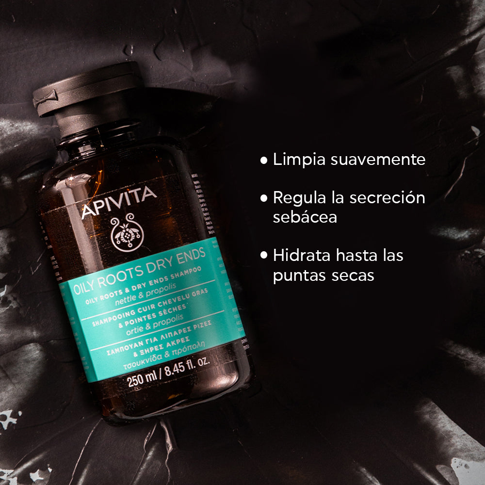 KIT 2x1 Apivita Oily Roots champú GRATIS Apivita Oily Roots acondicionador