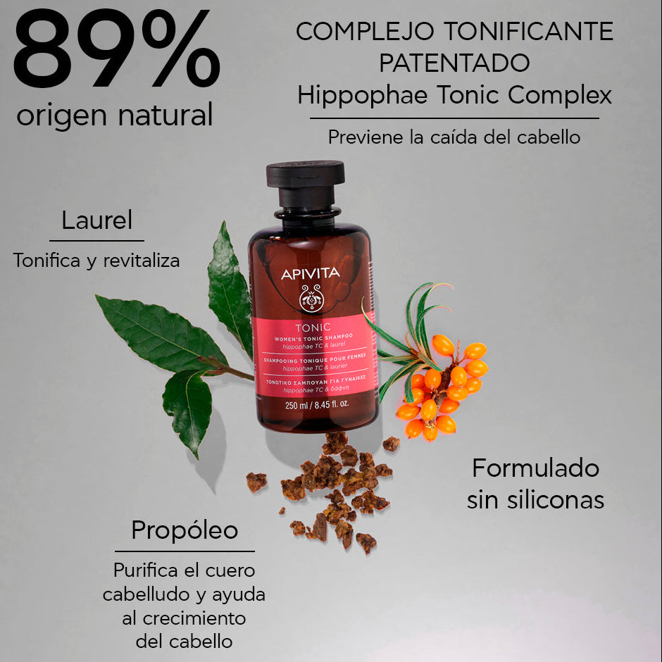 Kit MAX PELO Apivita Shampoo prevención caída Mujer GRATIS Apivita Hyalu Hydra Acondicionador