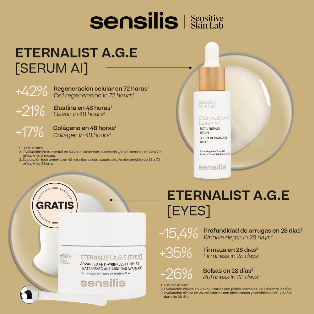 Kit ADIOS ARRUGAS compra Sensilis Eternalist A.G.E Serum GRATIS Eternalist A.G.E Ojos