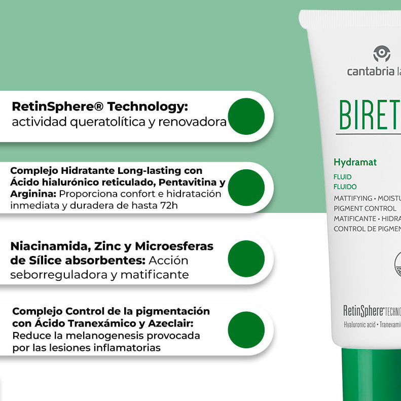 Kit MENOS IMPERFECCIONES Compra Biretix Hydramat GRATIS Biretix Focus Gel