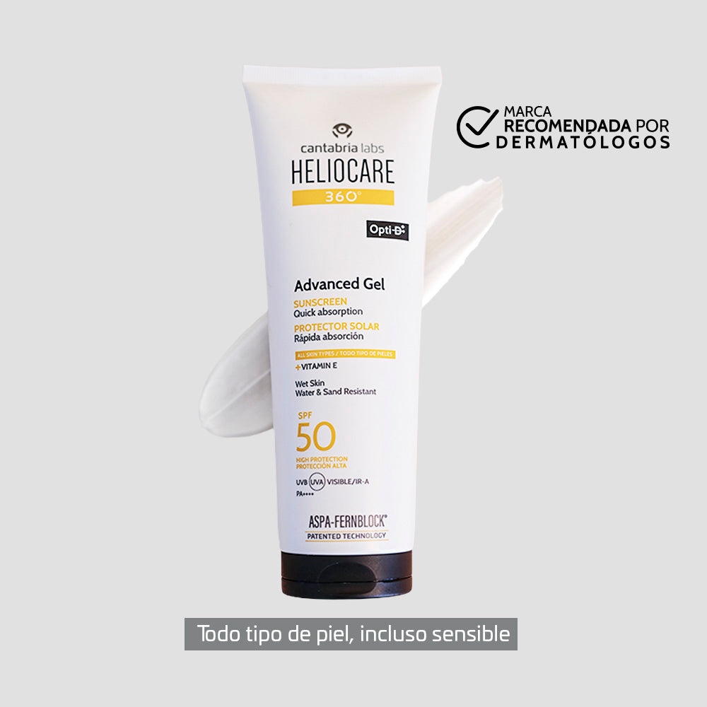 NUEVO! Heliocare 360° Advance Gel x 250ml - Protector solar corporal - facial