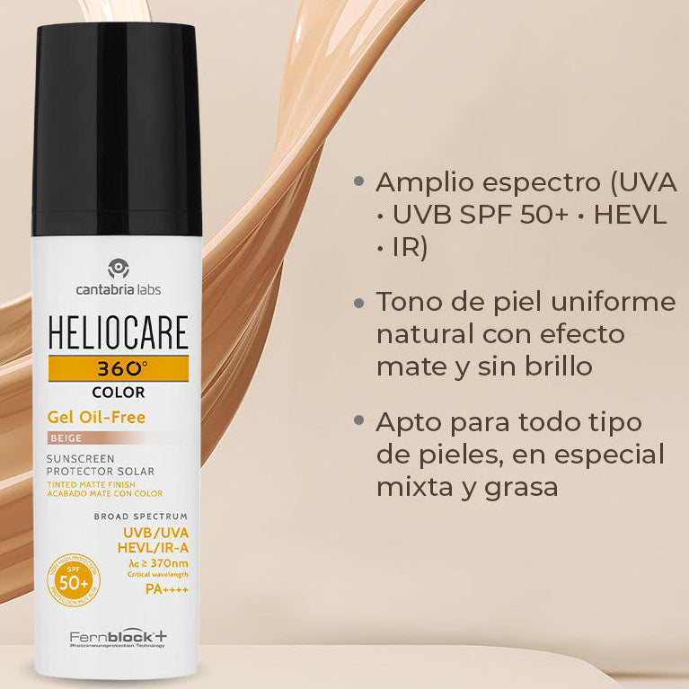 KIT 2x1 Heliocare 360° Toque Seco Beige GRATIS Endocare Hydractive x 400ml