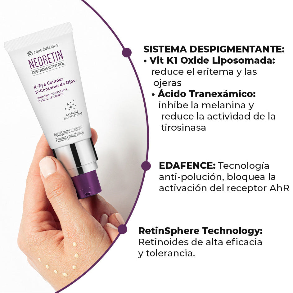 Kit ANTIOJERAS-ANTIMANCHAS Neoretin K Contorno ojos GRATIS Heliocare Pigment solution