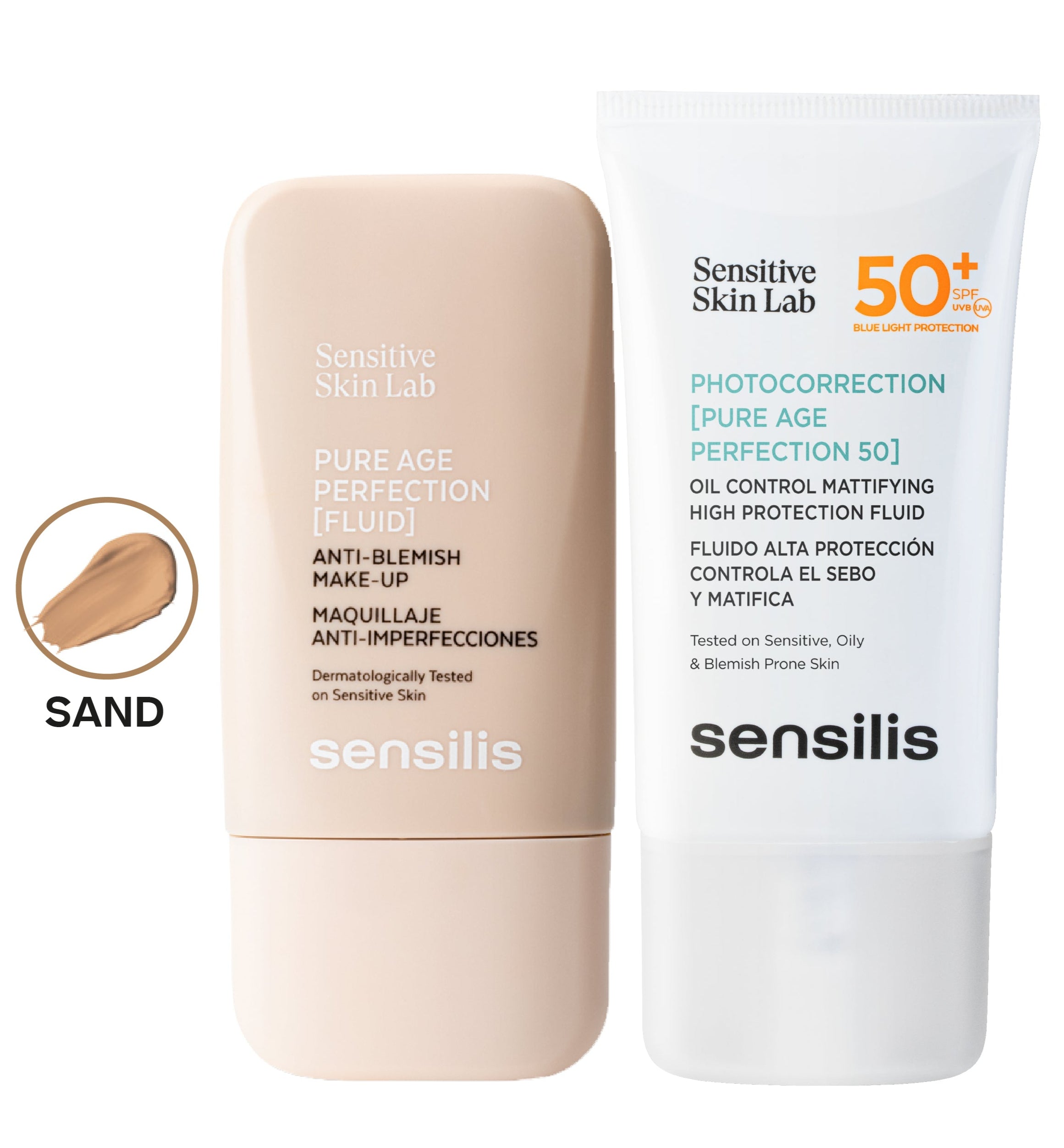Kit compra Pure age maquillaje anti-imperfecciones/Sand GRATIS Photocorrection Pure Age 50+