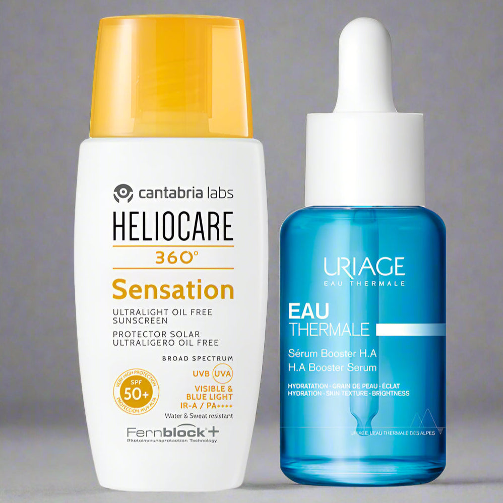 Kit SOLAR-HIDRATACION compra Heliocare Sensation GRATIS Uriage Suero Ácido Hialurónico al 1.5%