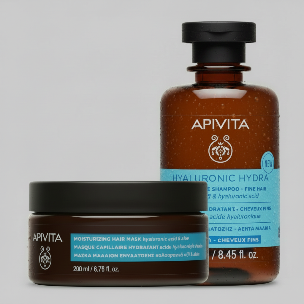 Kit Apivita Hyaluronic Hydra Mascarilla capilar GRATIS Hyalu Hydra Shampoo - Cabello Fino
