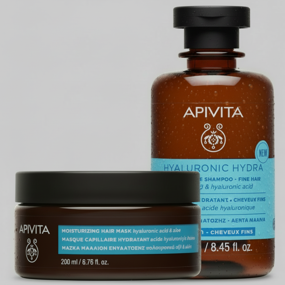 Kit Apivita Hyaluronic Hydra Mascarilla capilar GRATIS Hyalu Hydra Shampoo - Cabello Fino