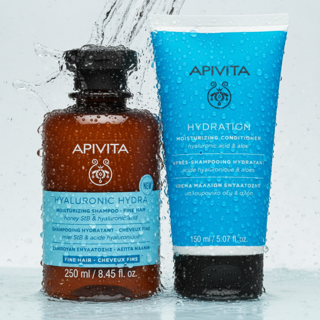 Kit Apivita Hyalu Hydra Shampoo - Cabello Fino X 250ml GRATIS Apivita Hyalu Hydra Acondicionador X 150 ml