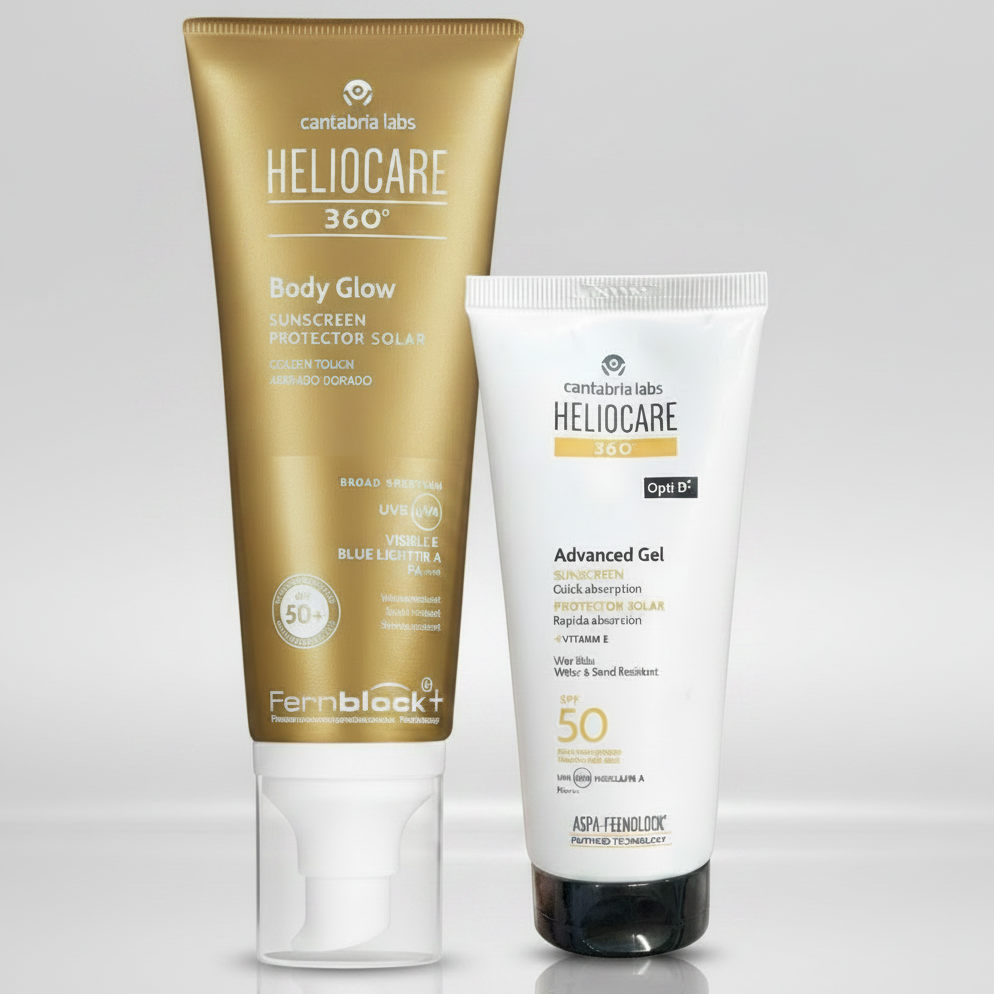 Kit BODYGLOW TOTAL Heliocare 360 Body Glow x 100ml GRATIS Heliocare 360 Advanced Gel x 100ml