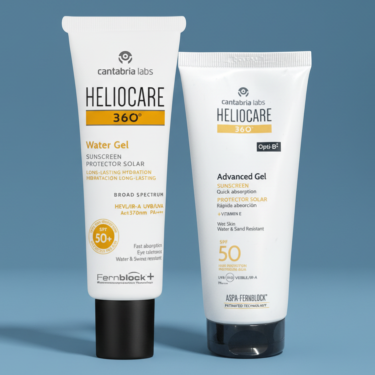 Kit SPORT CARA/CUERPO Heliocare 360° Water Gel  GRATIS Heliocare 360° Advance Gel x 100ml
